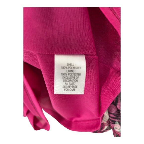 ELLE Women’s 1X Pink Black Swirl Print Top with Petal Neckline 3/4 Sleeve - Picture 3 of 6